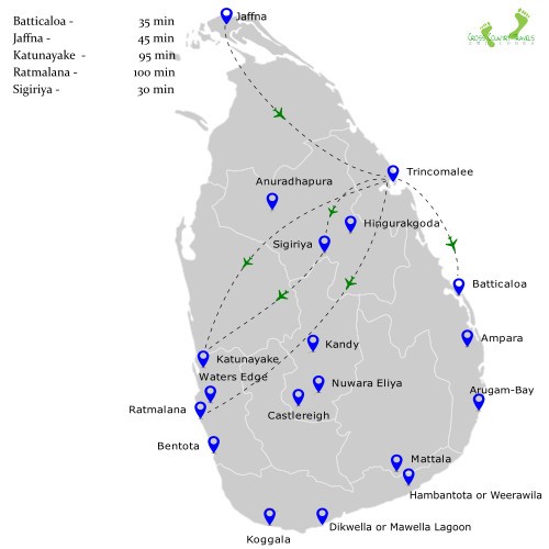 domestic flights from Trincomalle