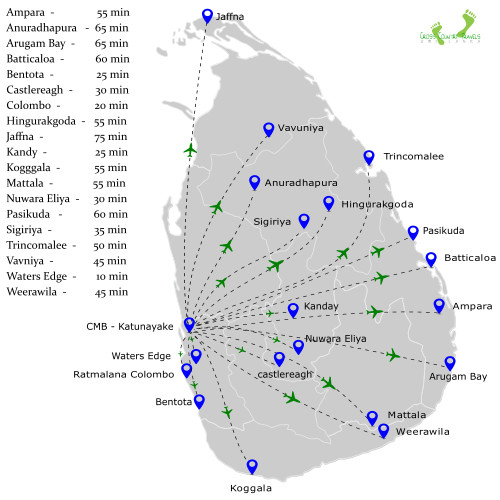 Flights from Katunayake Airport