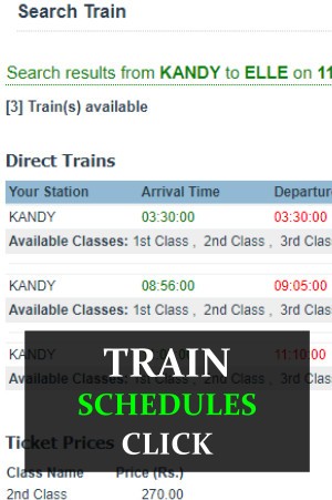 Train schedules Sri Lanka
